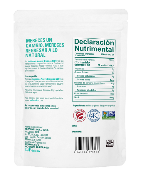 Inulina de agave organico 300 gr