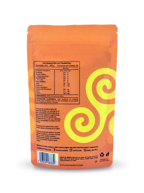 Cúrcuma en Polvo , Orgánica, 100% natural / 150 gr - Vivio Foods