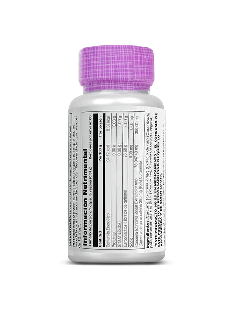Extracto de Raíz de Cúrcuma / 60 cápsulas, Vegano, Sin OGM- Solaray
