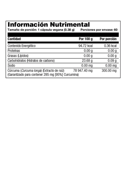 Tumeric Root Extract -Extracto de Raíz de Cúrcuma / 60 cápsulas veganas - FreshVitamins