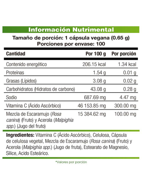 Kal Vitamin C with Rosehips / 100 cap