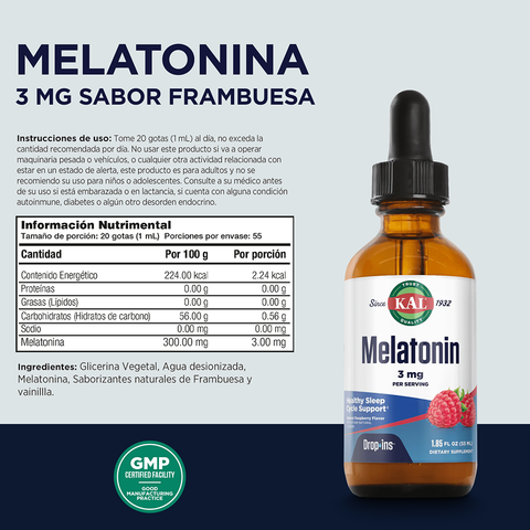 KAL Melatonina 3 mg Sabor Frambuesa 54 mL
