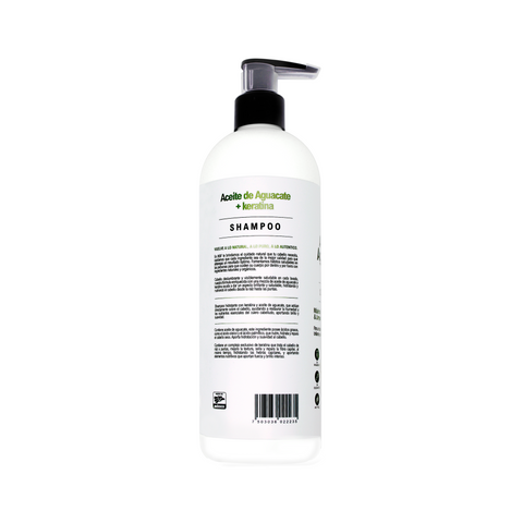 Shampoo con aceite de aguacate y keratina
