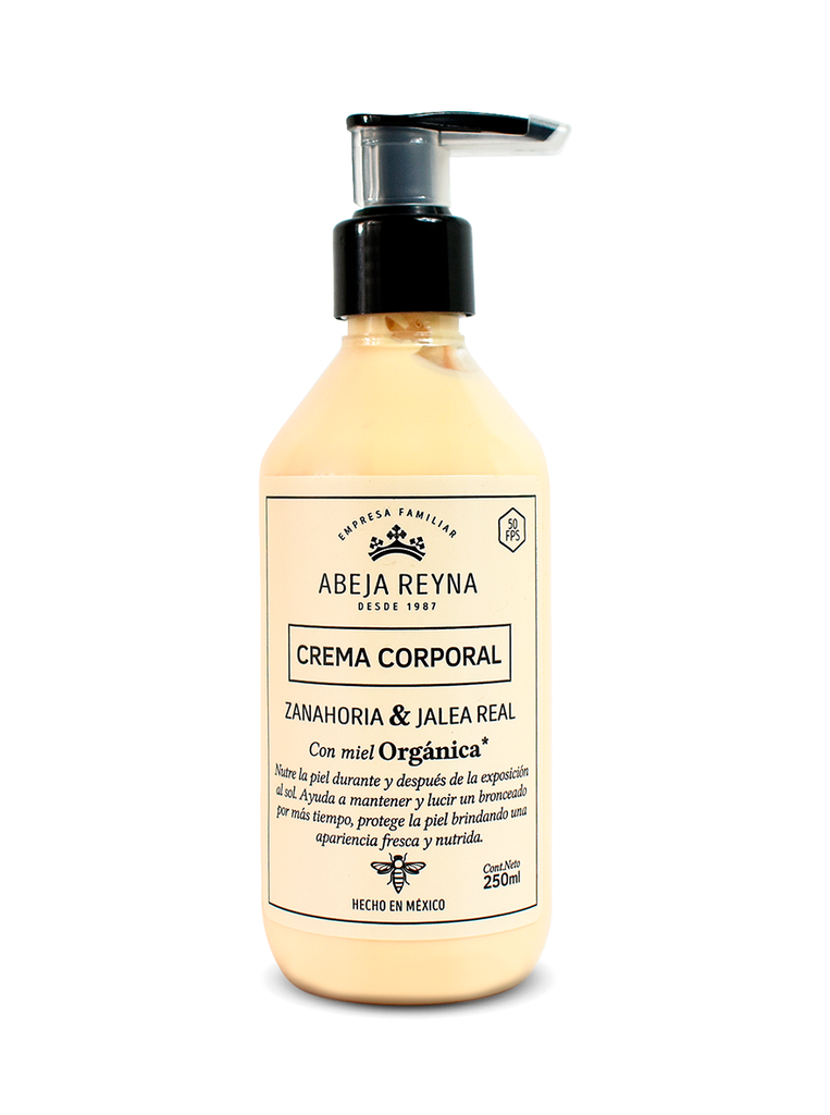 Crema corporal de zanahoria y jalea real - Abeja Reyna