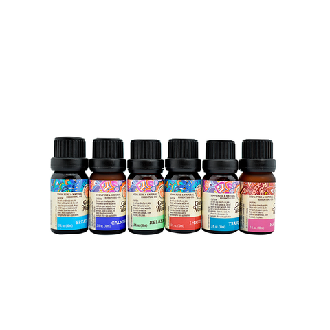 Top 6 Blends/Paquete de Mezclas de Aceites Esenciales (6 frascos 10mlc/u), Sin OGM y Libre de crueldad animal - GuruNanda