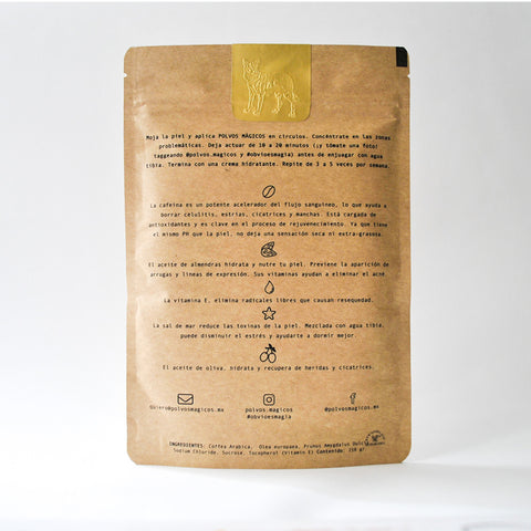 Exfoliante Corporal Anticelulitis y Anti Estrías con Café y Aceite De Oliva, Receta Original / 250gr - Polvos Mágicos