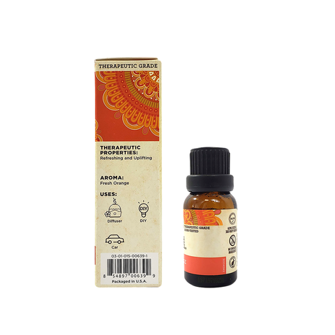 Aceite Esencial de Naranja (Citrus sinensis) 15ml/ 100% Puro y Natural, Sin OGM y Libre de crueldad animal - GuruNanda