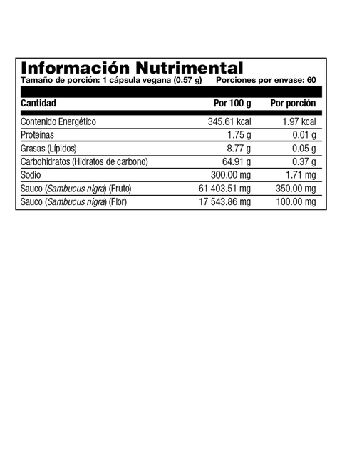 Elderberry - Sauco / 60 cápsulas veganas - FreshVitamins