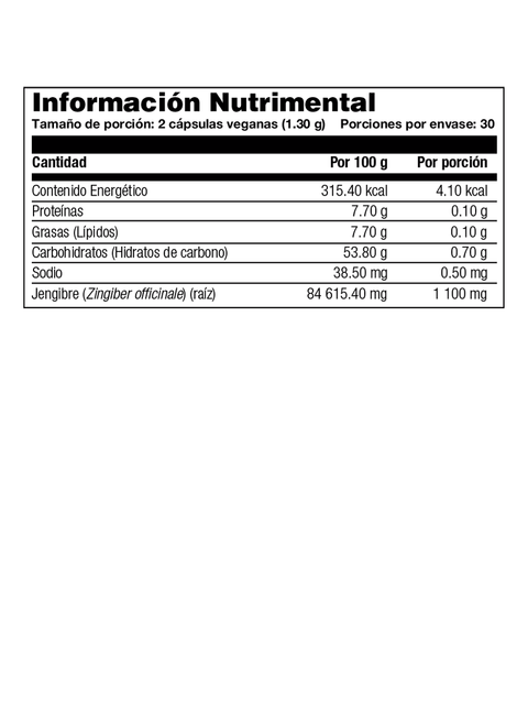 Ginger - Raíz de Jengibre / 60 cápsulas veganas - FreshVitamins